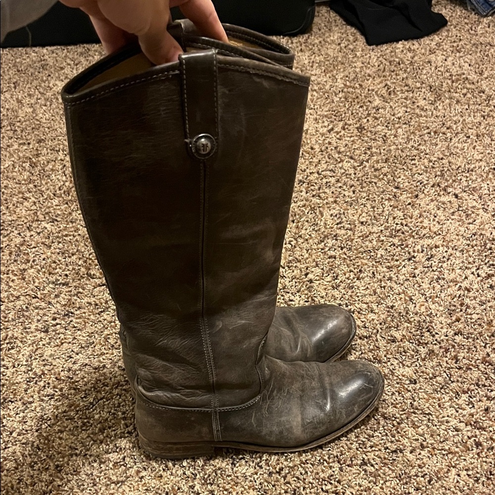 Brown Leather Knee-High Boots